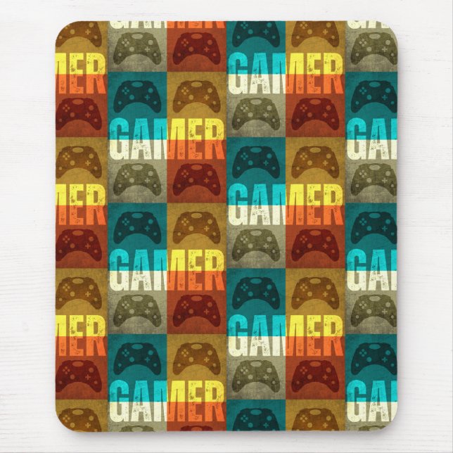 GAMER VINTAGE VIDEO GAME CONTROLLER   MOUSE MAT (Front)