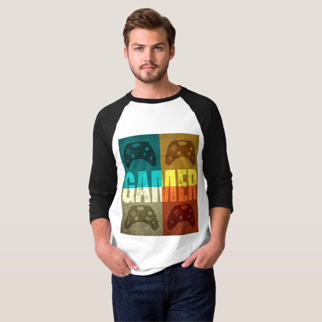 GAMER VINTAGE VIDEO GAME CONTROLLER T-Shirt (Front Full)