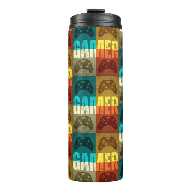 GAMER VINTAGE VIDEO GAME CONTROLLER    THERMAL TUMBLER (Front)