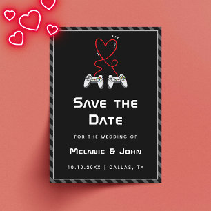 Gamer Wedding Geek Love Romantic Player 1 2 Funny  Save The Date