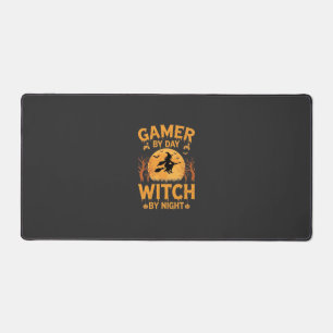 Gamer Witch Halloween Gaming Design Desk Mat