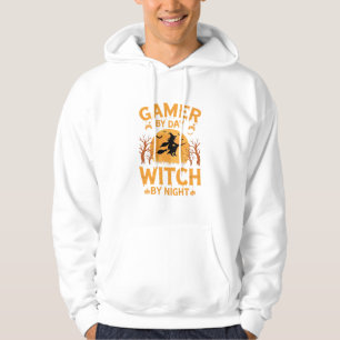 Gamer Witch Halloween Gaming Design Hoodie