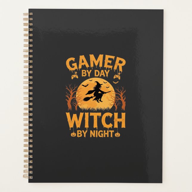 Gamer Witch Halloween Gaming Design Planner (Front)