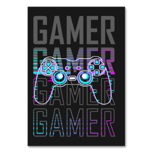 Gamer With Controller Table Number