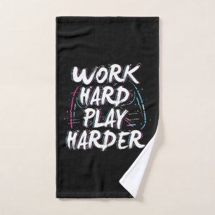 Gamer Word Hard Play Harder Hand Towel