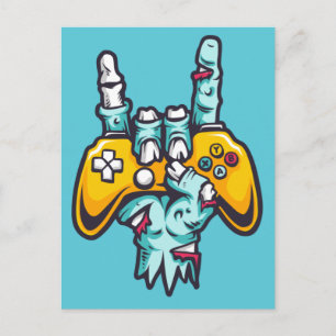 Gamer Zombie postcard