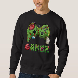 Gamer Zombie Video Game Player Controller Hallowee Sweatshirt