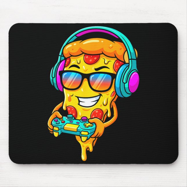 Gamer Zza Slice Video Gaming Boy Enthusiast Gamer  Mouse Mat (Front)