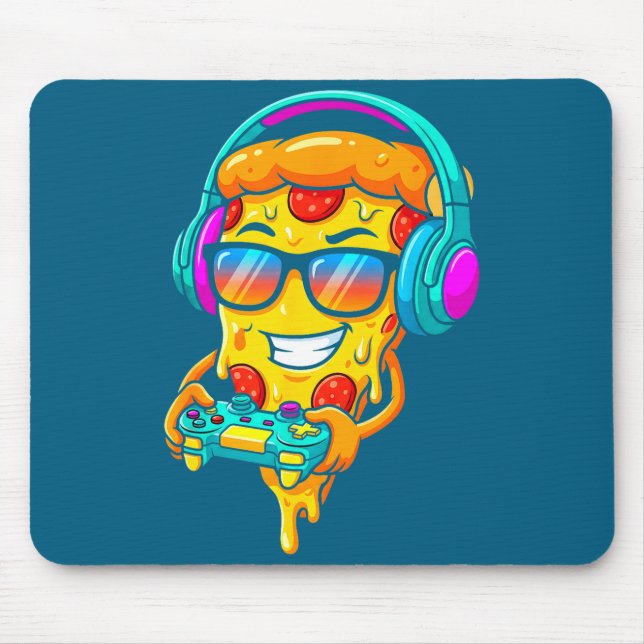 Gamer Zza Slice Video Gaming Boy Enthusiast Gamer  Mouse Mat (Front)