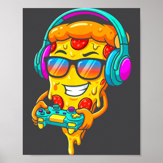 Gamer Zza Slice Video Gaming Boy Enthusiast Gamer  Poster (Front)