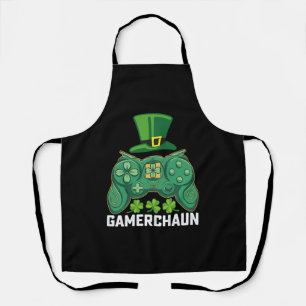 Gamerchaun Gamer Gaming Games St Patrick's Day Apron