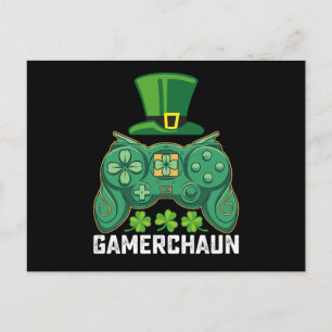 Gamerchaun Gamer Gaming Games St Patrick's Day Postcard