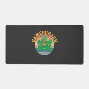 Gamerchaun St Patrick's Day Video Games Controller Desk Mat