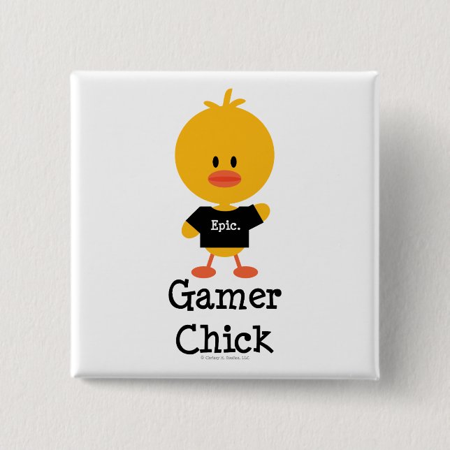 GamerChick 15 Cm Square Badge (Front)