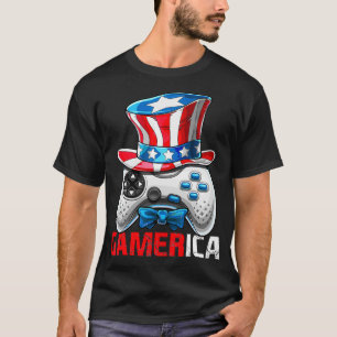 Gamerica 4th of July Video Game American Flag Uncl T-Shirt
