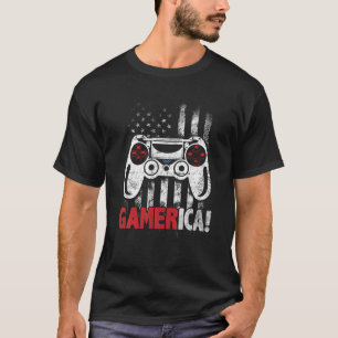 Gamerica Video Game 4Th Of July Boys American Flag T-Shirt