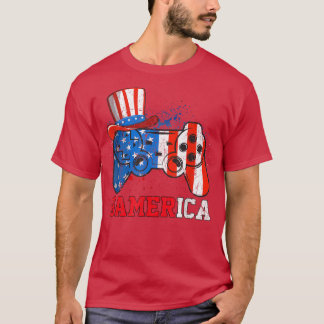 Gamerica Video Game Gamer Kids Boys Men USA T-Shirt