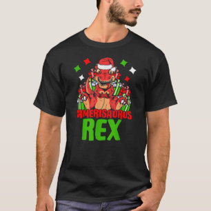 Gamerisaurus Rex Christmas Dinosaur Gamer Santa Vi T-Shirt