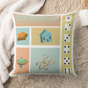 Gameroom Dice Retro Pattern Cushion