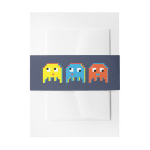 Gamers colourful pixel alien monster characters invitation belly band