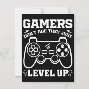 Gamers Don't Age They just Level Up Birthday Gamer Holiday Card
