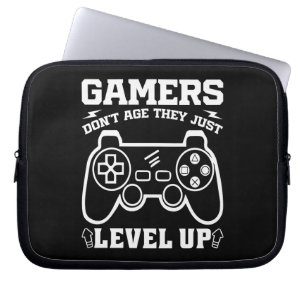 Gamers Don't Age They just Level Up Birthday Gamer Laptop Sleeve