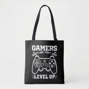 Gamers Don't Age They just Level Up Birthday Gamer Tote Bag