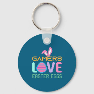 Gamers Easter Eggs Vintage Video Games Bunny Ears  Key Ring