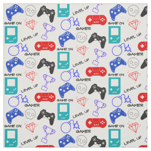 Gamers Funny Quote Video Game Controller Graphic Fabric