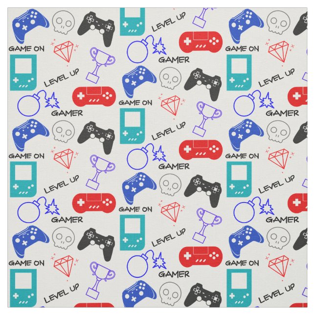 Gamers Funny Quote  Video Game Controller Graphic Fabric (Swatch)