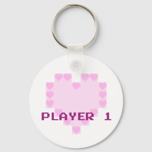 Gamers in Love - Player 1 Key Ring