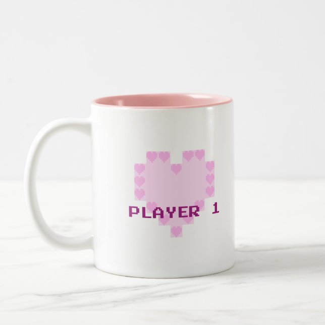 Gamers In Love - Player 1 Two-Tone Coffee Mug (Left)