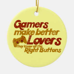Gamers make better lovers ceramic tree decoration