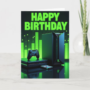 Gamers Neon Birthday Card