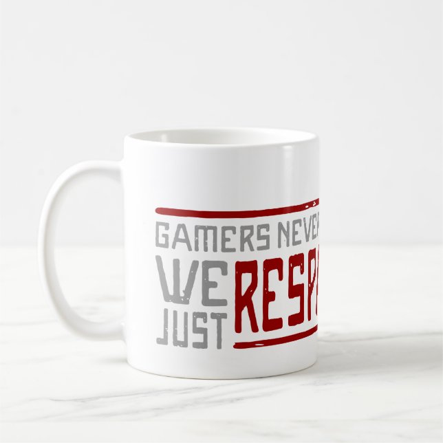 Gamers Never Die - Style 2 Coffee Mug (Left)