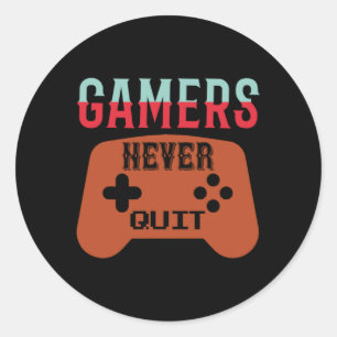 Gamers Never Quit Classic Round Sticker