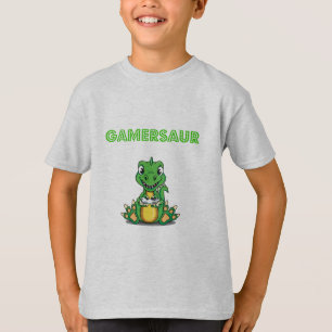 Gamersaur Cute Video Gamer T-Shirt/Dinosaur Tee