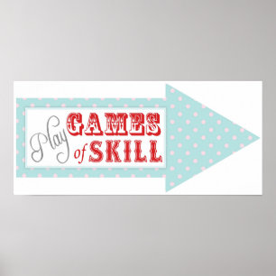 Games Arrow Sign for Carnival Circus Birthday RT