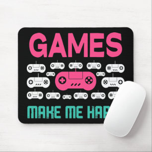 Games make me happy mouse mat