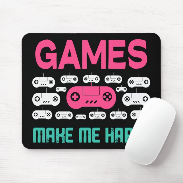 Games make me happy mouse mat (With Mouse)