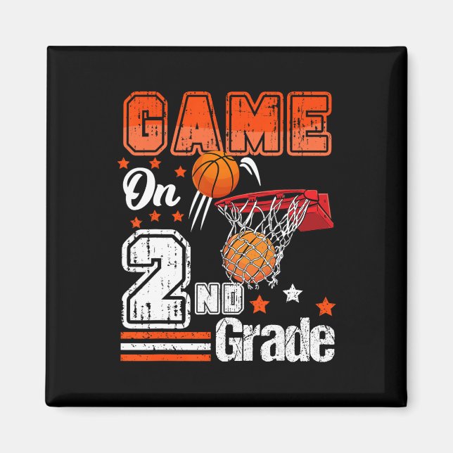 Games On 2nd Grade Basketball Back To School Secon Magnet (Front)