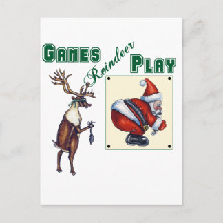 Games Reindeer Play Postcard