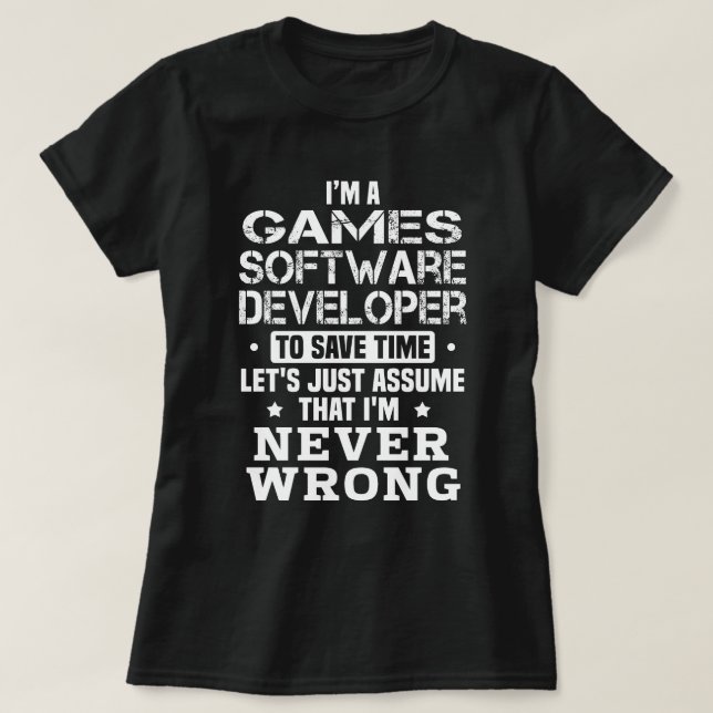 Games Software Developer T-Shirt (Design Front)