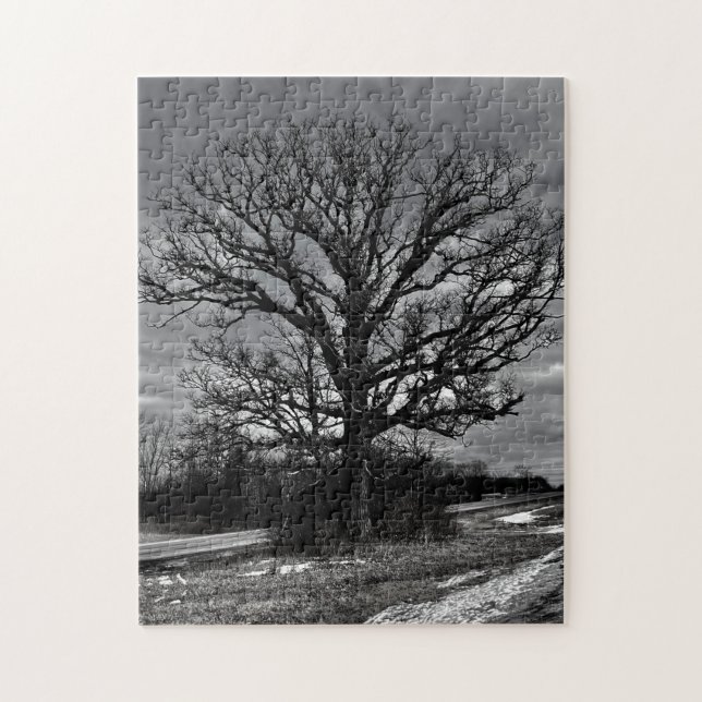 games, toys, black and white The Old Tree Jigsaw Puzzle (Vertical)