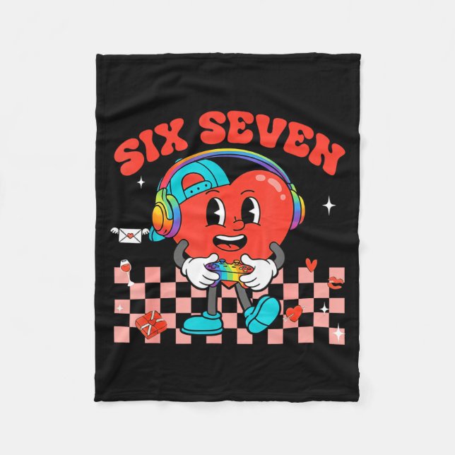 Games Valentine 67 Six Seven Funny Gamer Heart Cut Fleece Blanket (Front)