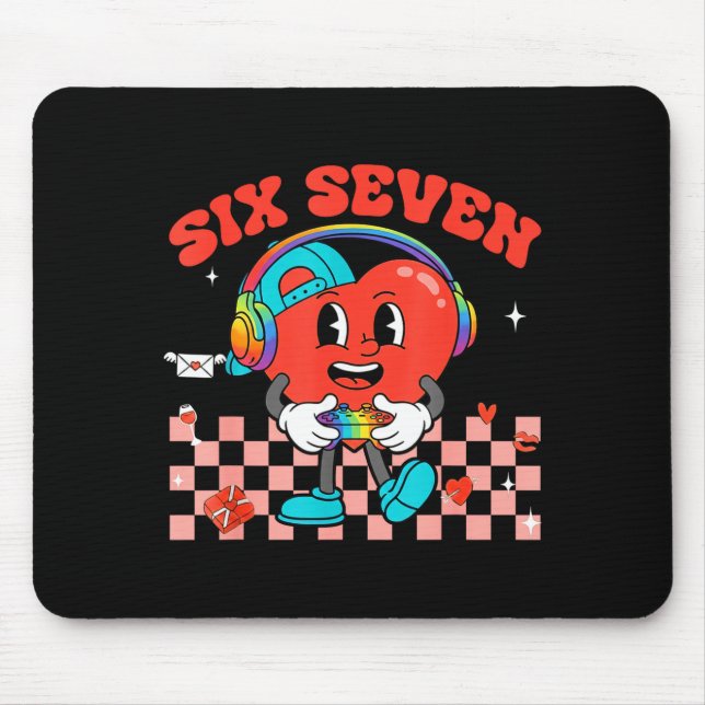 Games Valentine 67 Six Seven Funny Gamer Heart Cut Mouse Mat (Front)