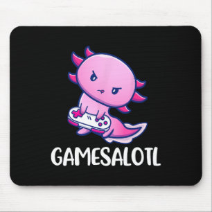 Gamesalotl Axolotl Cute Playing Video Game  Mouse Mat