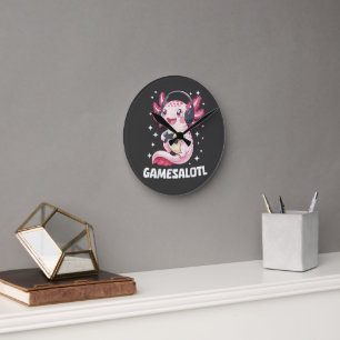 Gamesalotl Axolotl Gaming Round Clock