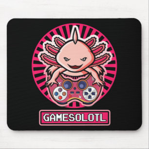 Gamesolotl Axolotl Cute Kawaii Anime Gaming Kids B Mouse Mat