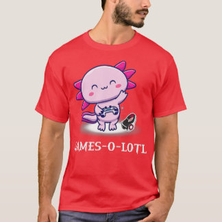 Gamesolotl Axolotl Fish Playing Video Games Lizar T-Shirt
